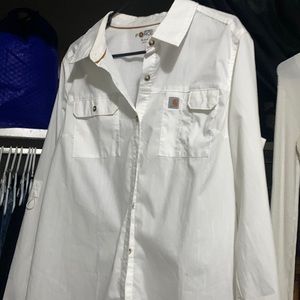 Women’s white Carhart button down